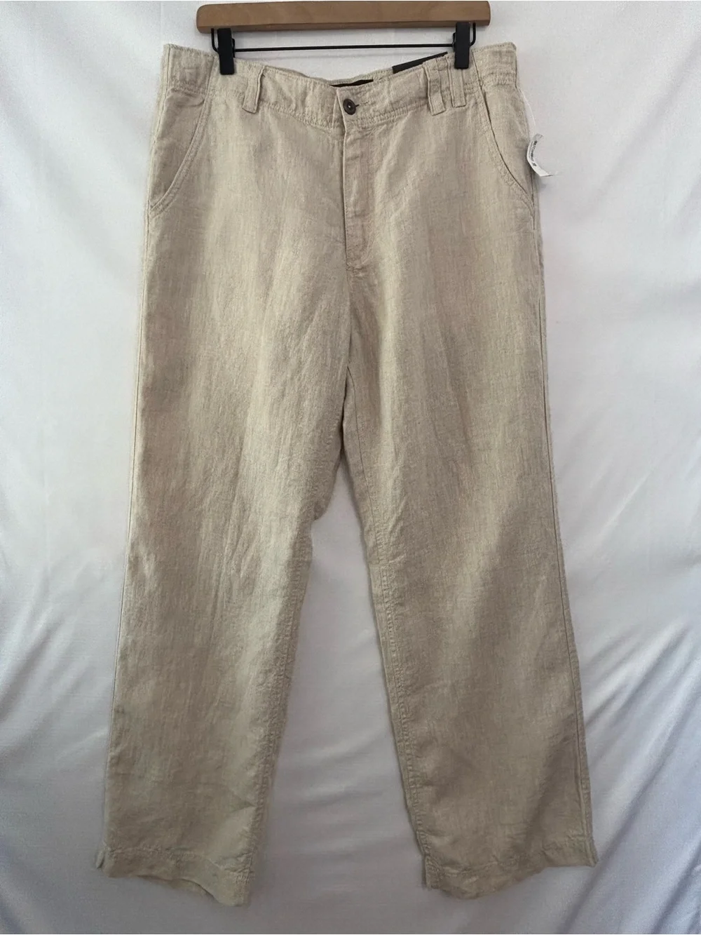 OLD NAVY NWT Beige Loose Fit Linen Pants Size 33 x 30